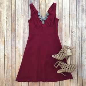 J. Crew Sophia Silk Dress in Burgundy